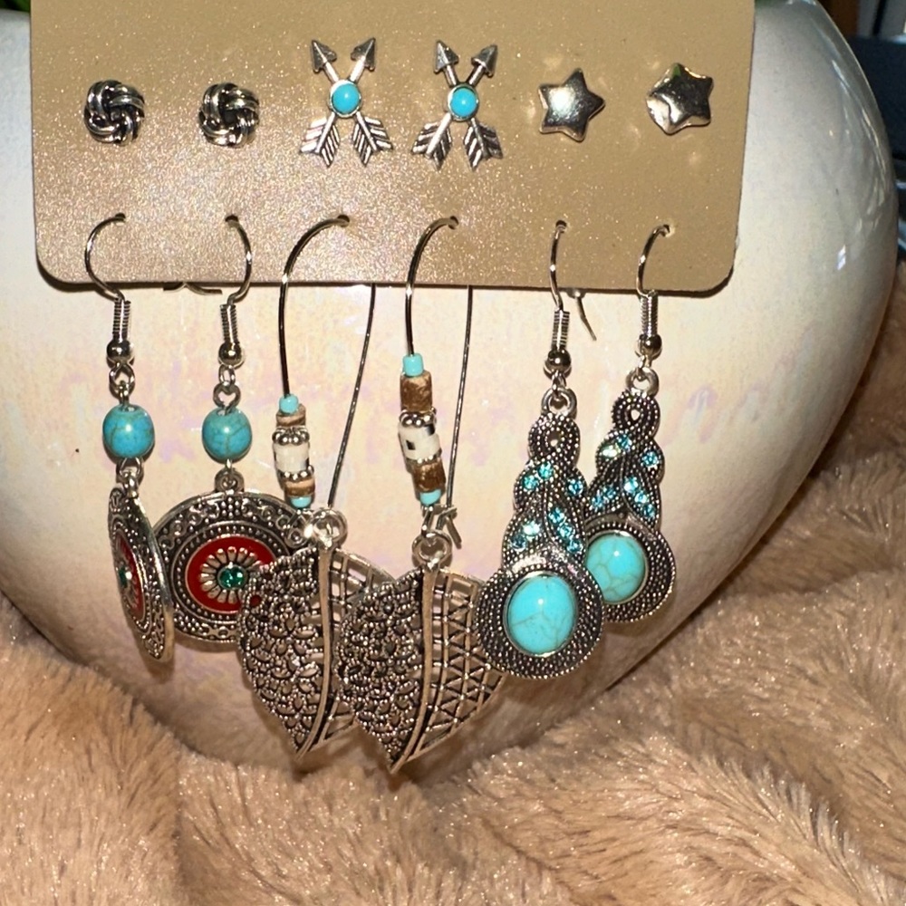 Bohemian earrings set, for women's daily decoration.